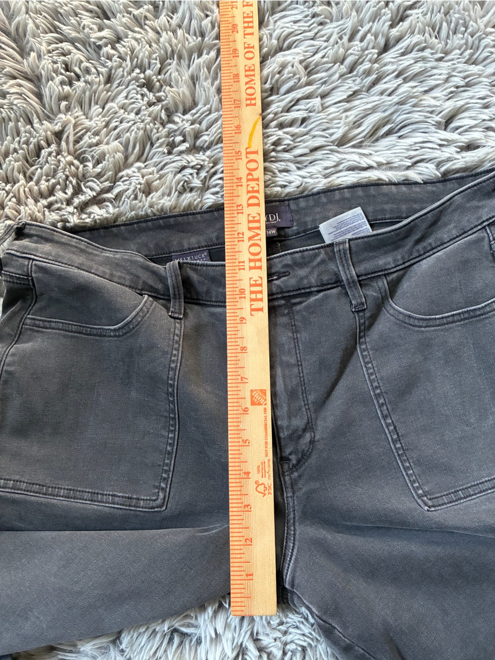 NYDJ- 14W- Charcoal Denim Cropped Pant Jean Zipper Leg - Picture 11 of 11